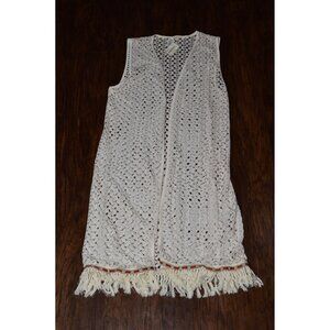 Miley & Molly Boho Lace Shawl Cardigan Shawl Fringe Women's Size Large Cover Up